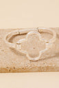 Hammered Clover Coil Spring Hook Bangle Bracelet