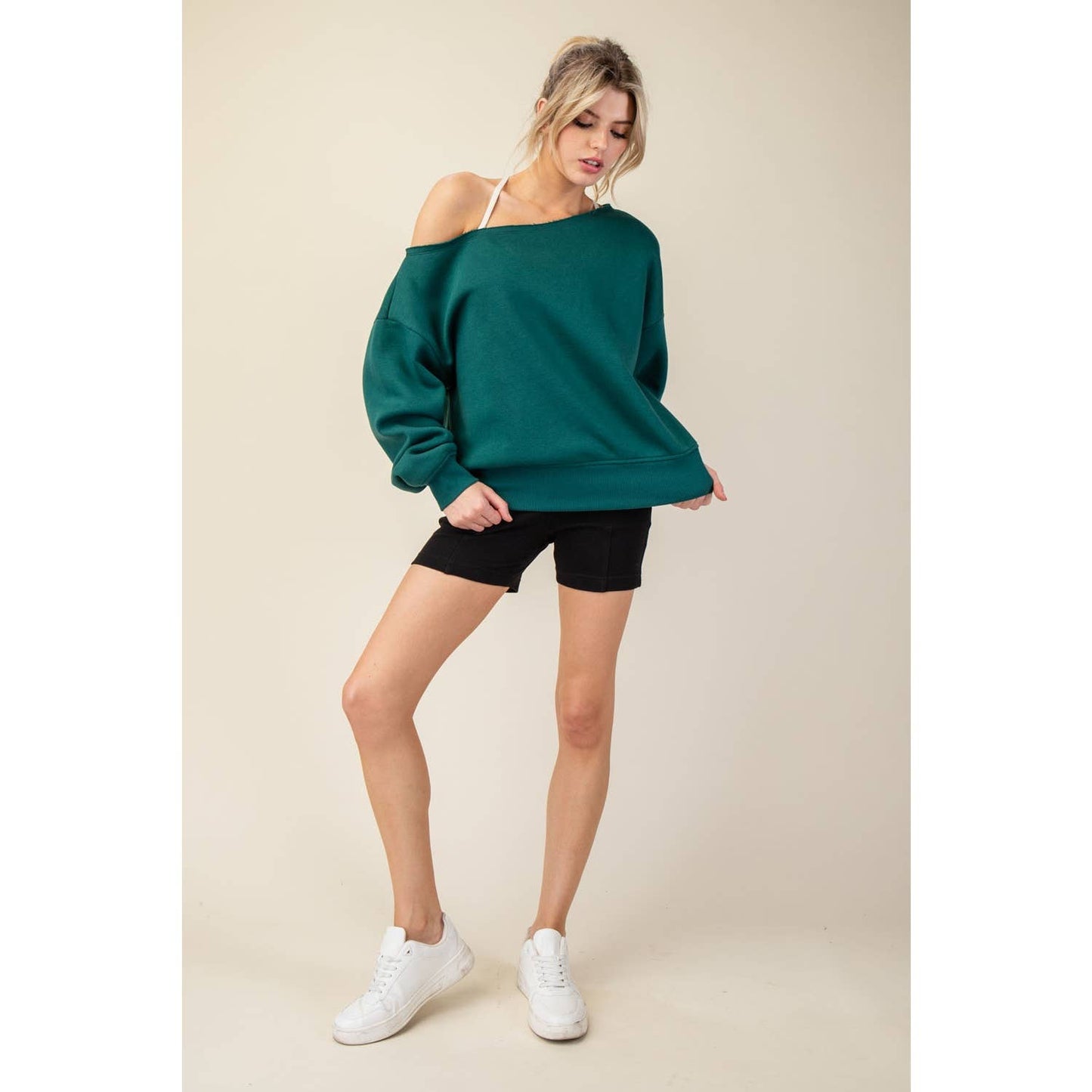 FRENCH TERRY OFF SHOULDER TOP