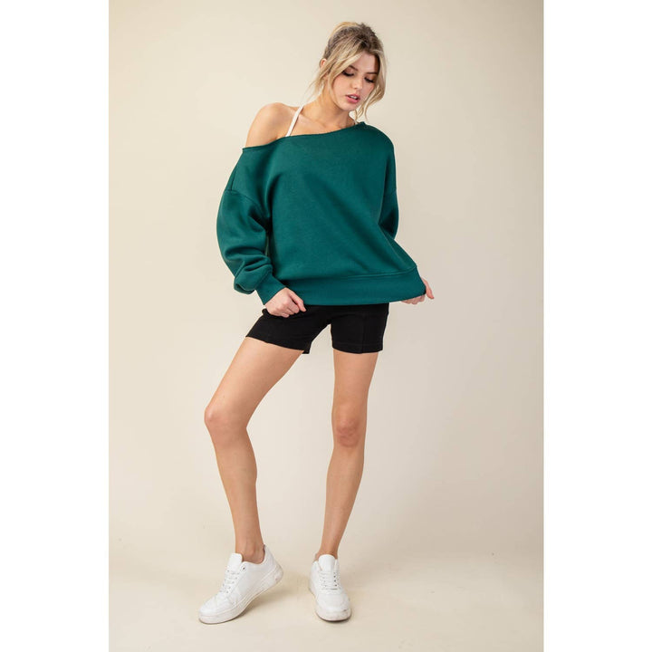 FRENCH TERRY OFF SHOULDER TOP