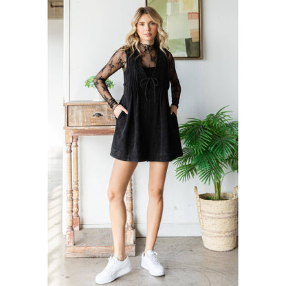 French Terry Sleeveless V Neck Romper