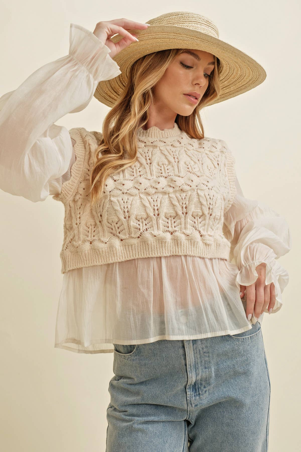 CROCHET LAYERED TOP