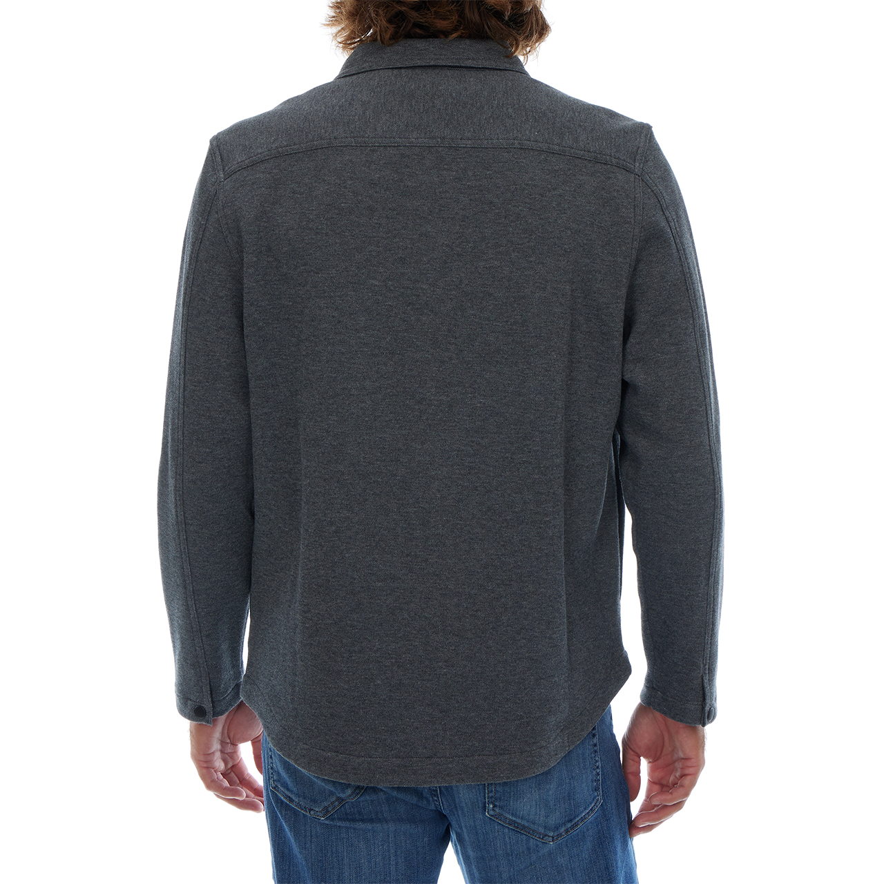 Men’s Gray Snap Shirt Jacket