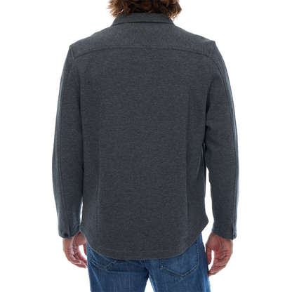 Men’s Gray Snap Shirt Jacket