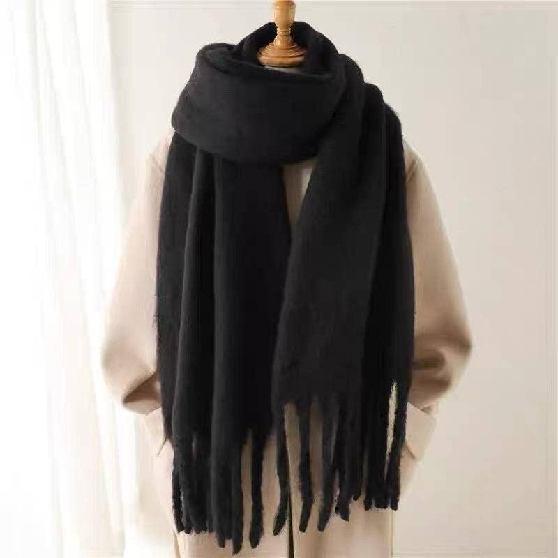 Solid Scarf with Fringe