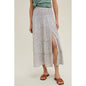 FLORAL TIERED MIDI SKIRT WITH SLIT