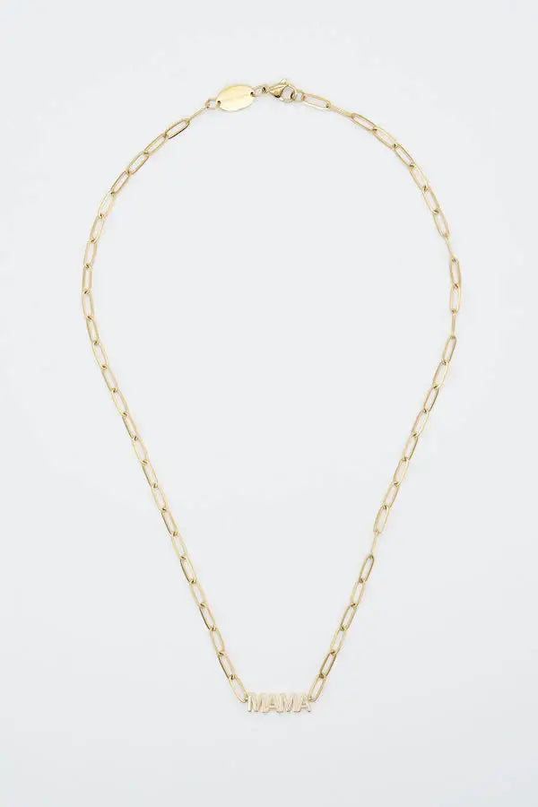 “Mama” Demi-Fine 24K Gold Necklace – Handmade
