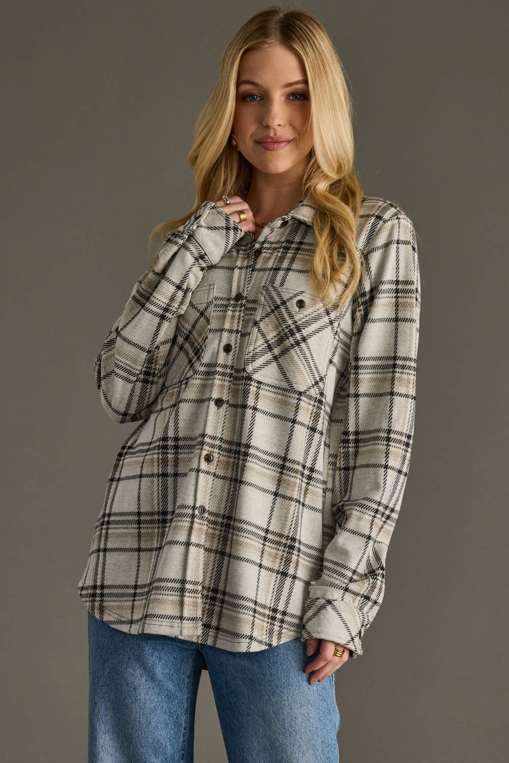 Super Soft Plaid Button-Up
