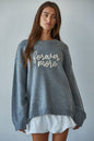 Hand Embroidered  "Forevermore" Knit Sweater