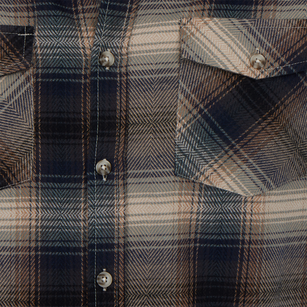 Men’s Navy & Brown Plaid Flannel