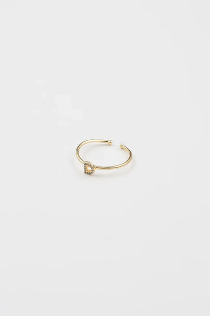 18K Gold Plated Adjustable Initial Ring