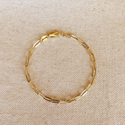 18k Gold Filled Short Link Paperclip Bracelet