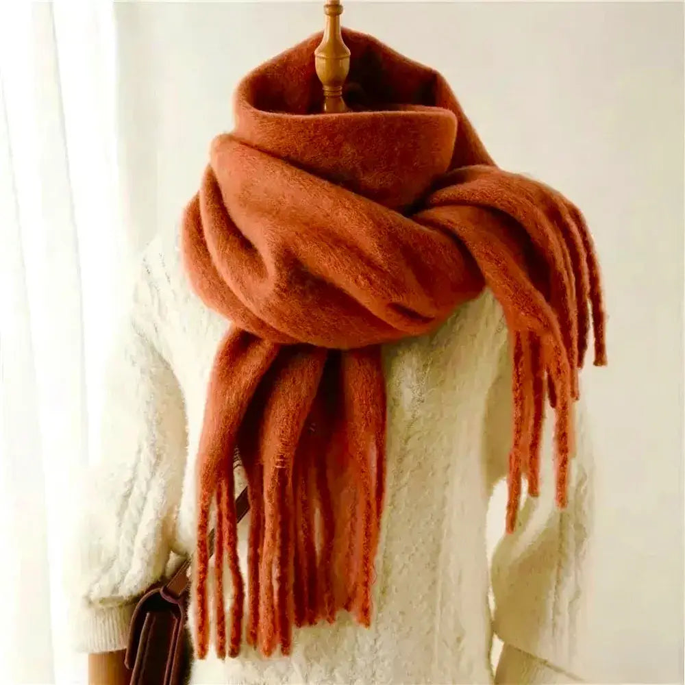 Solid Scarf with Fringe