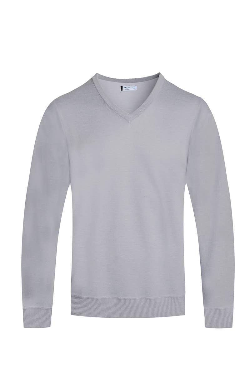 Mens Solid V Neck Sweater