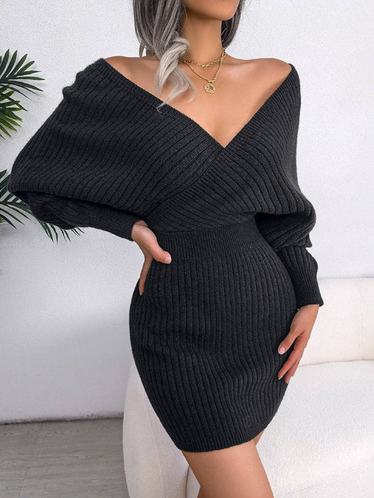 V-Neck Knit Dress
