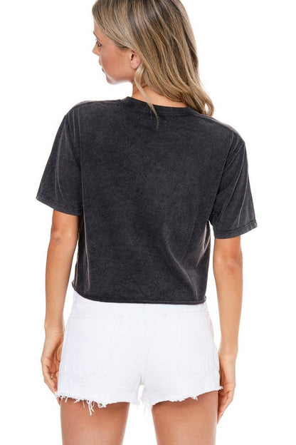 Roam Free Vintage Desert Graphic Faux Crop Tee