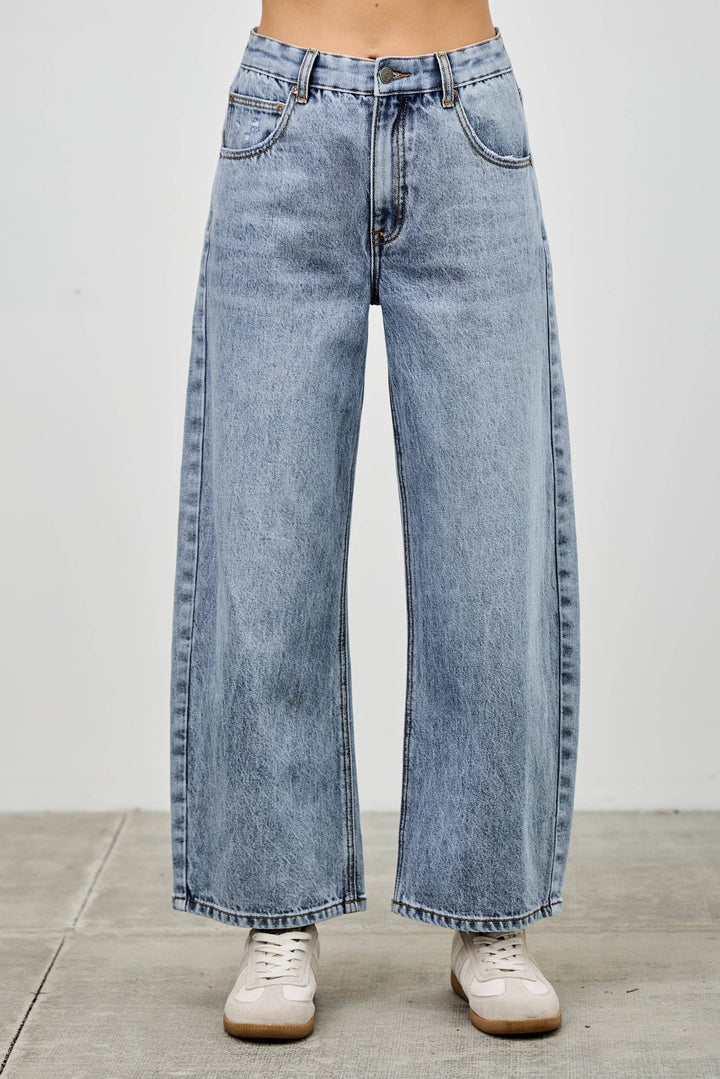 High Rise Denim Barrel