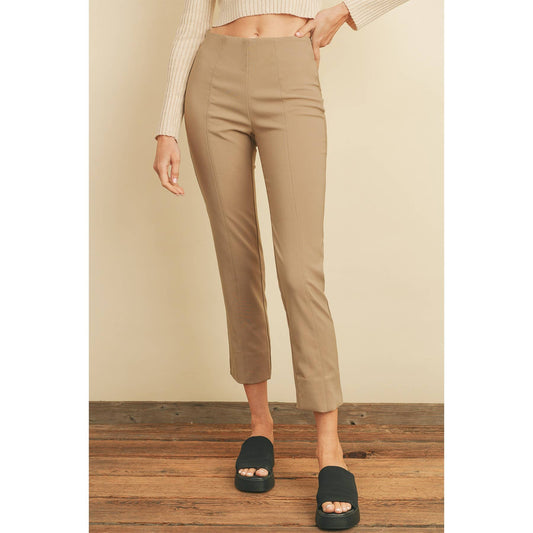 Back Slit Tapered Stretch Trousers