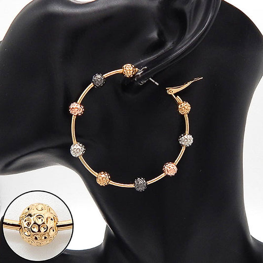 Bold Rhinestone Circles in Hoop Earrings