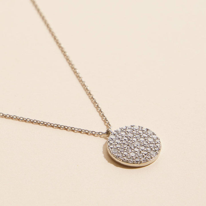 Cubic Zirconia Round Pave 18K Gold Dipped Necklace