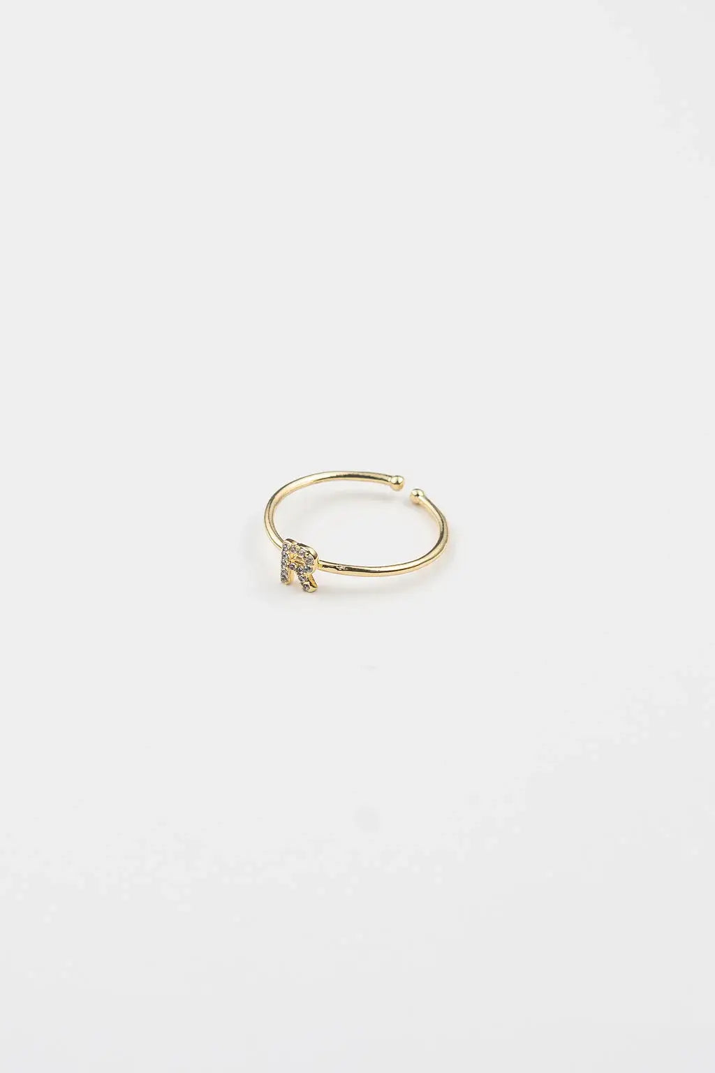 18K Gold Plated Adjustable Initial Ring