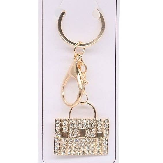 Rhinestone Handbag Keychain Bag Charm