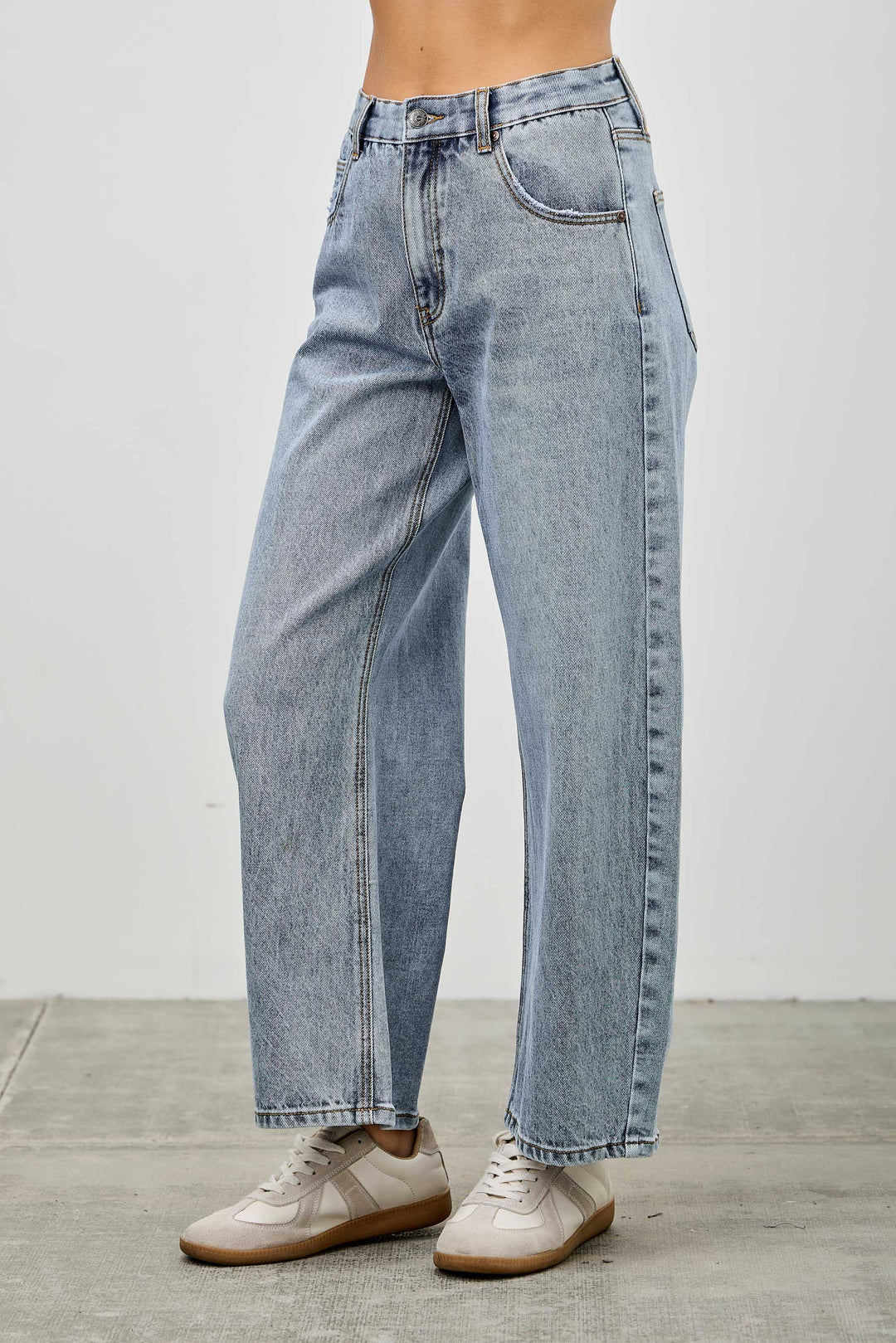 High Rise Denim Barrel