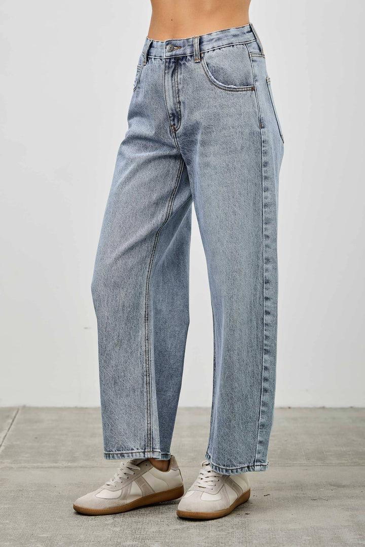 High Rise Denim Barrel
