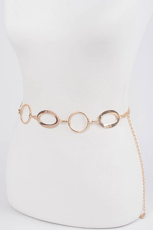 Multi Round Metal Chain Belt