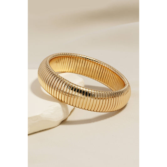 Thick Elastic Metallic Bangle Bracelet