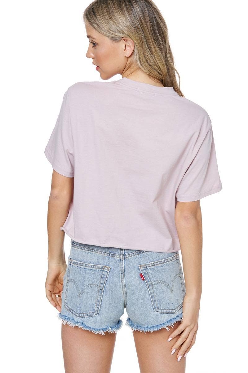 Beach Club Vintage Graphic S/S Faux Cropped Tee
