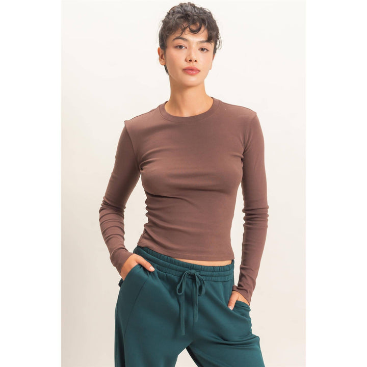 Crew Neck Long Sleeve Top