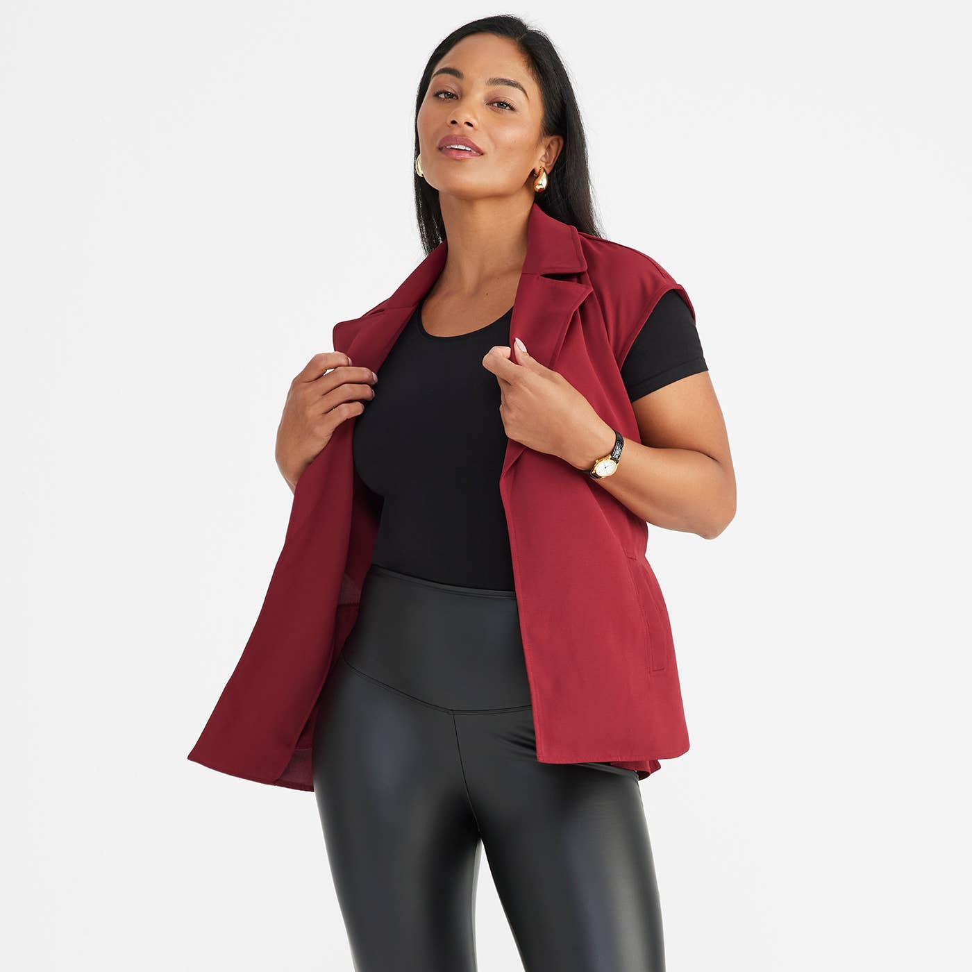 Holly Short Sleeve Shapewear Tee - Cotton Seamless - Plus Av