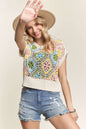 MULTI COLOR CROCHET TOP