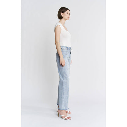 HIGH RISE WIDE LEG WITH EMBELLISHMENT