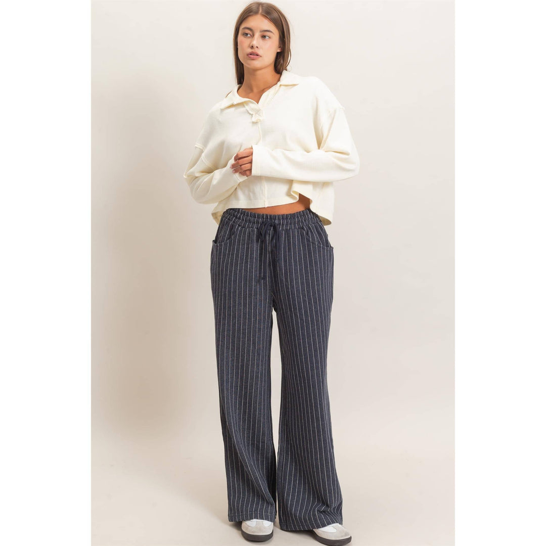 Pinstripe drawstring