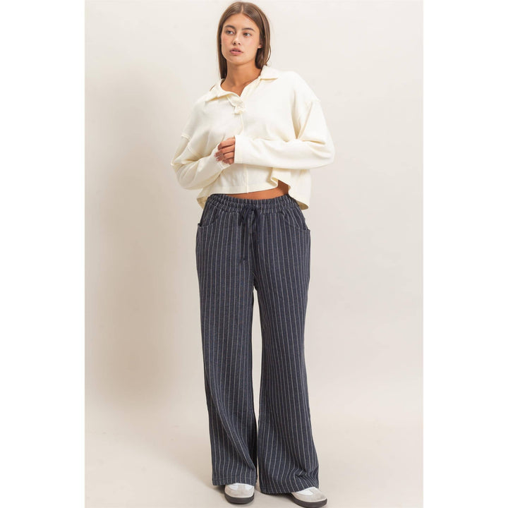 Pinstripe drawstring