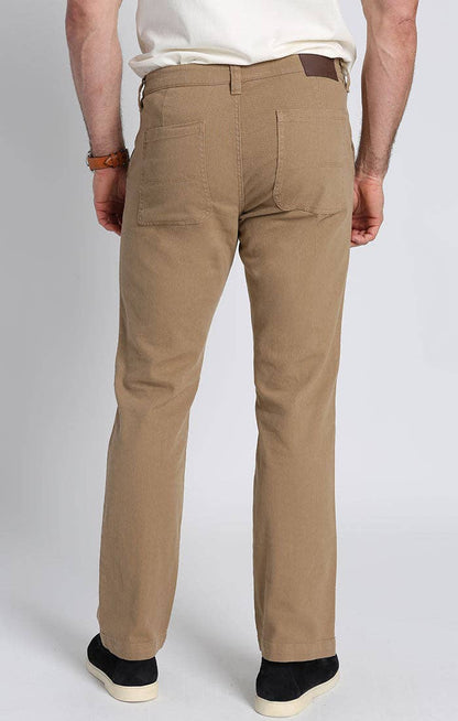 Khaki Straight Fit Stretch Bull Denim Pant
