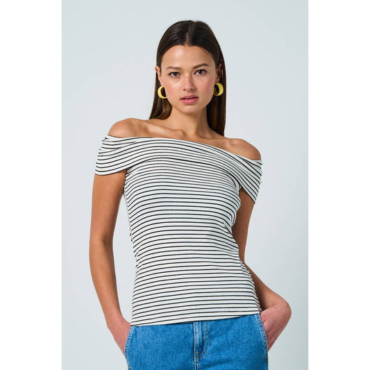 Off The Shoulder Striped Top