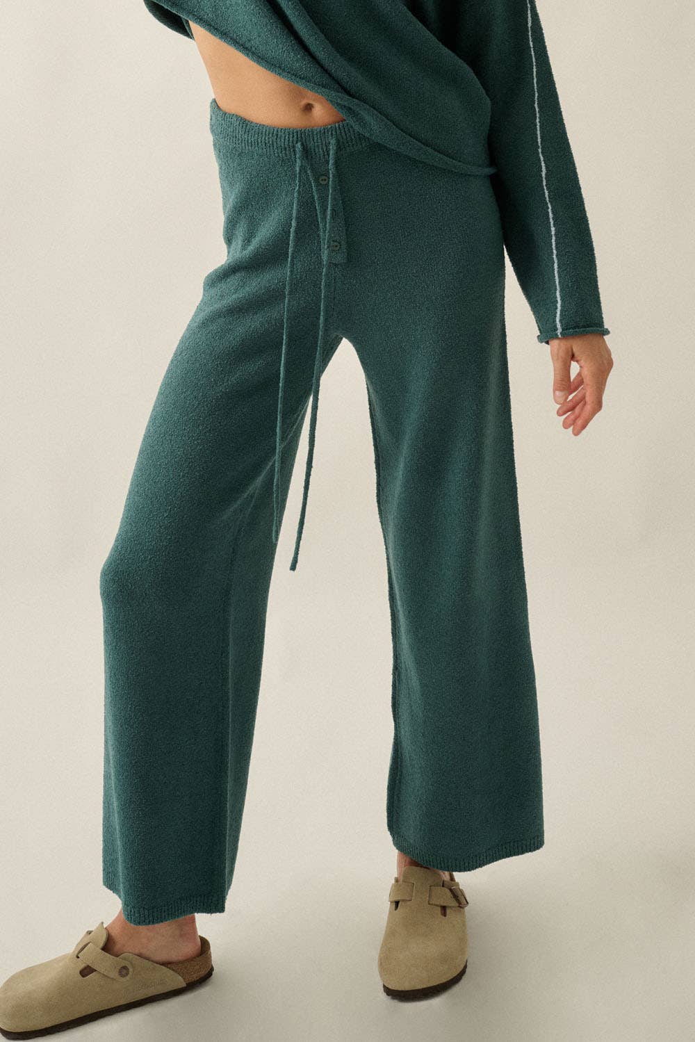 Knit Split-Hem Pants