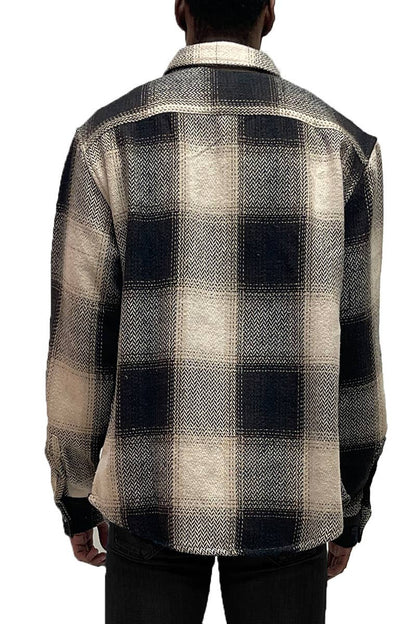 Unisex Flannel Shirt Jacket Shacket Long Sleeve