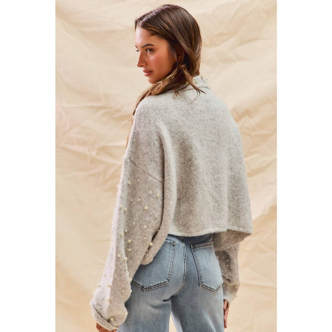 Pearl Embellished Soft Knit Cardigan