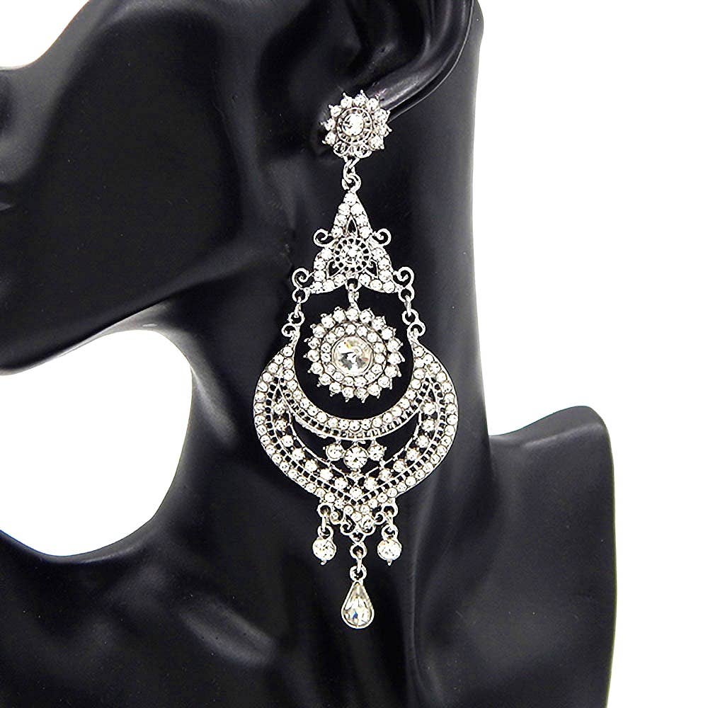 Chunky Rhinestone Chandelier Earrings