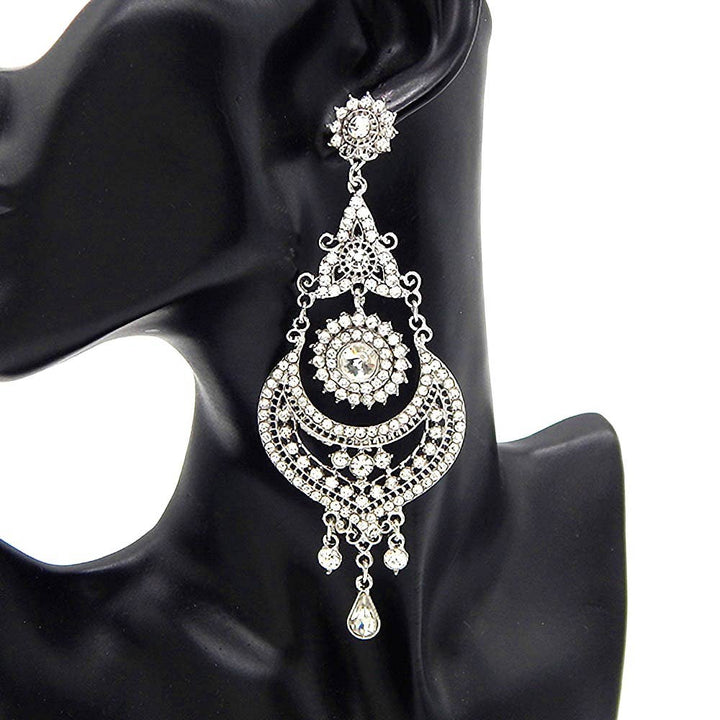Chunky Rhinestone Chandelier Earrings