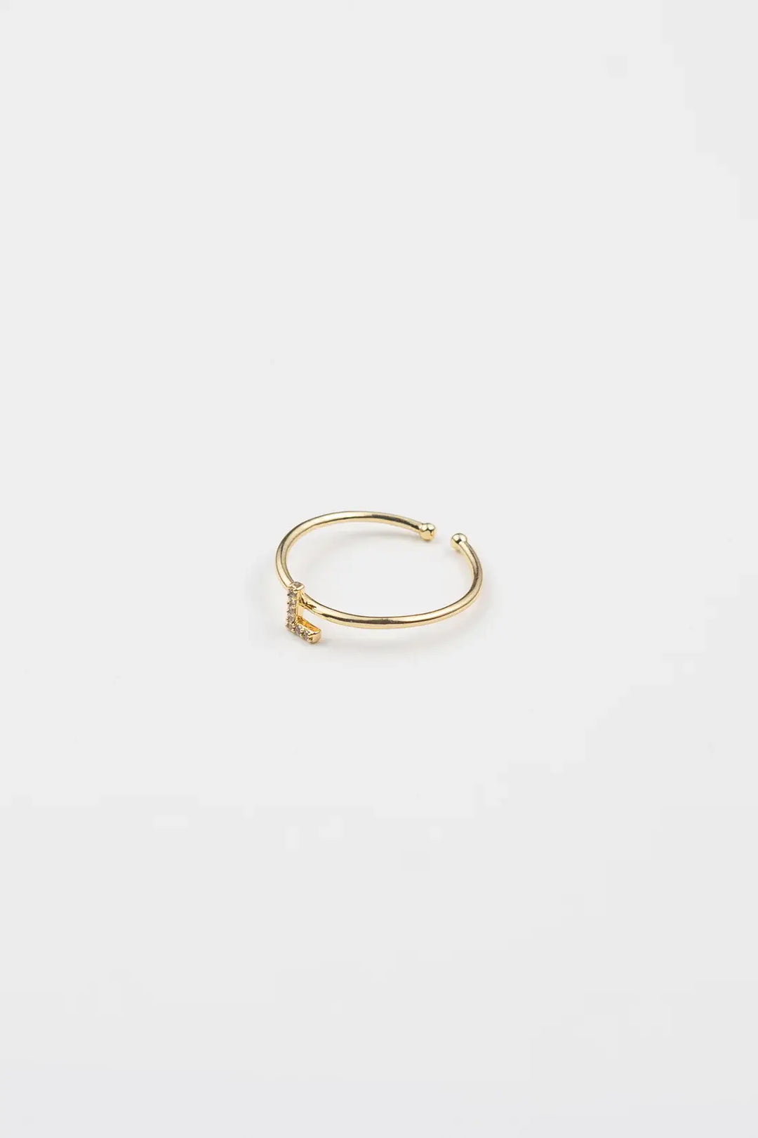18K Gold Plated Adjustable Initial Ring