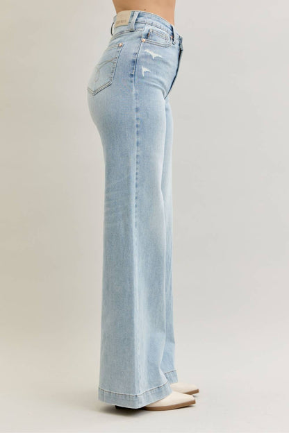 Judy Blue HW Criss-Cross Wide Leg